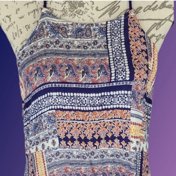 Bohemian Print Asymmetrical Dress - Picture 2 of 6